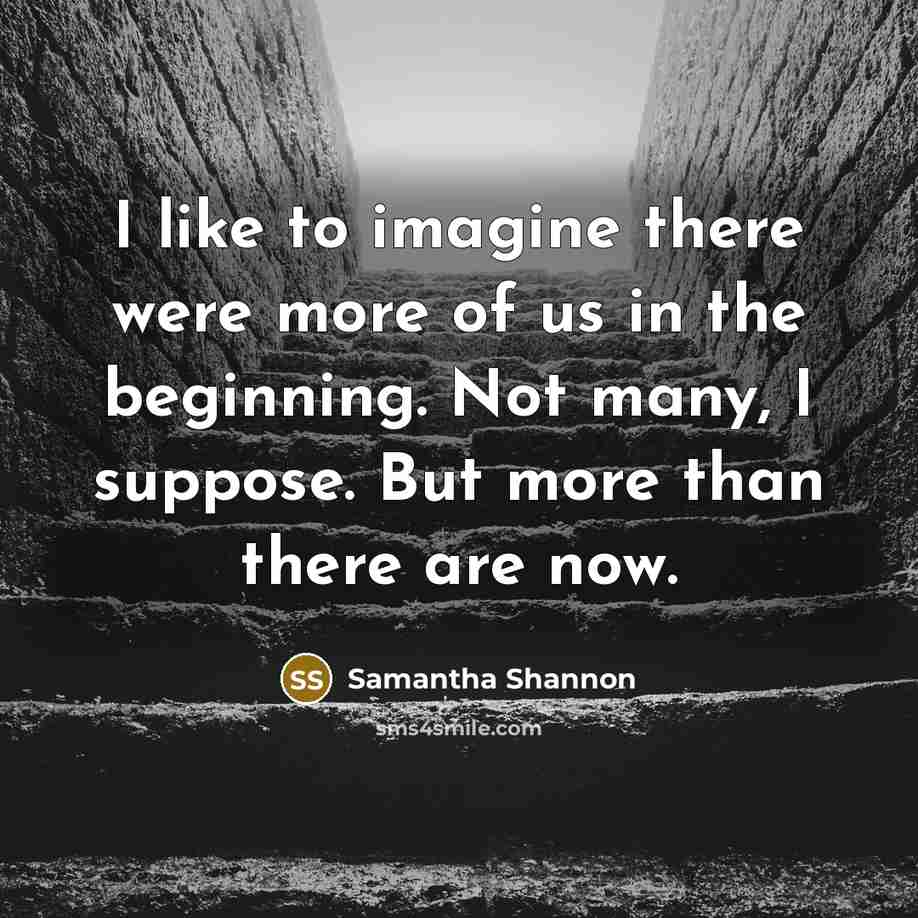 “I like to imagine there were more of us in…” quote by Samantha Shannon