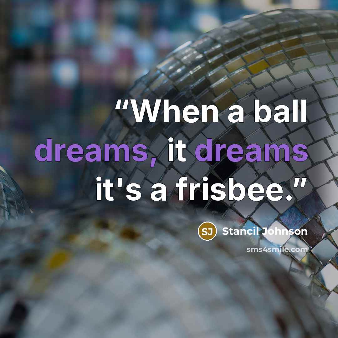 “When a ball dreams, it dreams it's a frisbee.” quote by Stancil Johnson