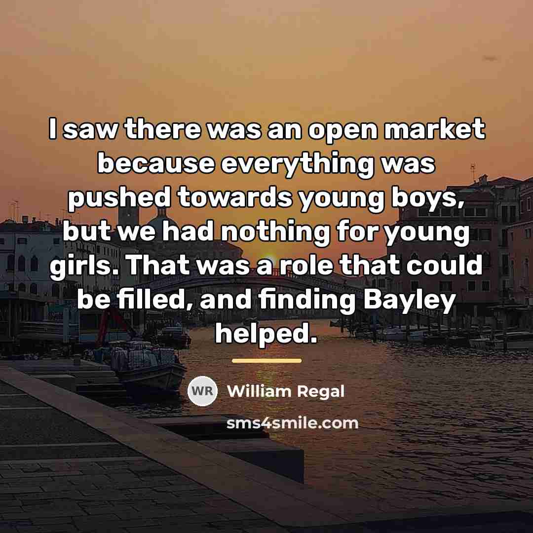 “I saw there was an open market because everything was…” quote by William Regal