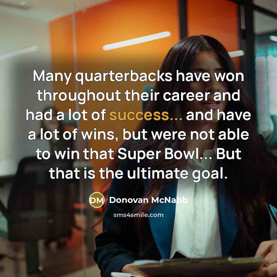 “Many quarterbacks have won throughout their career and had a…” quote by Donovan McNabb
