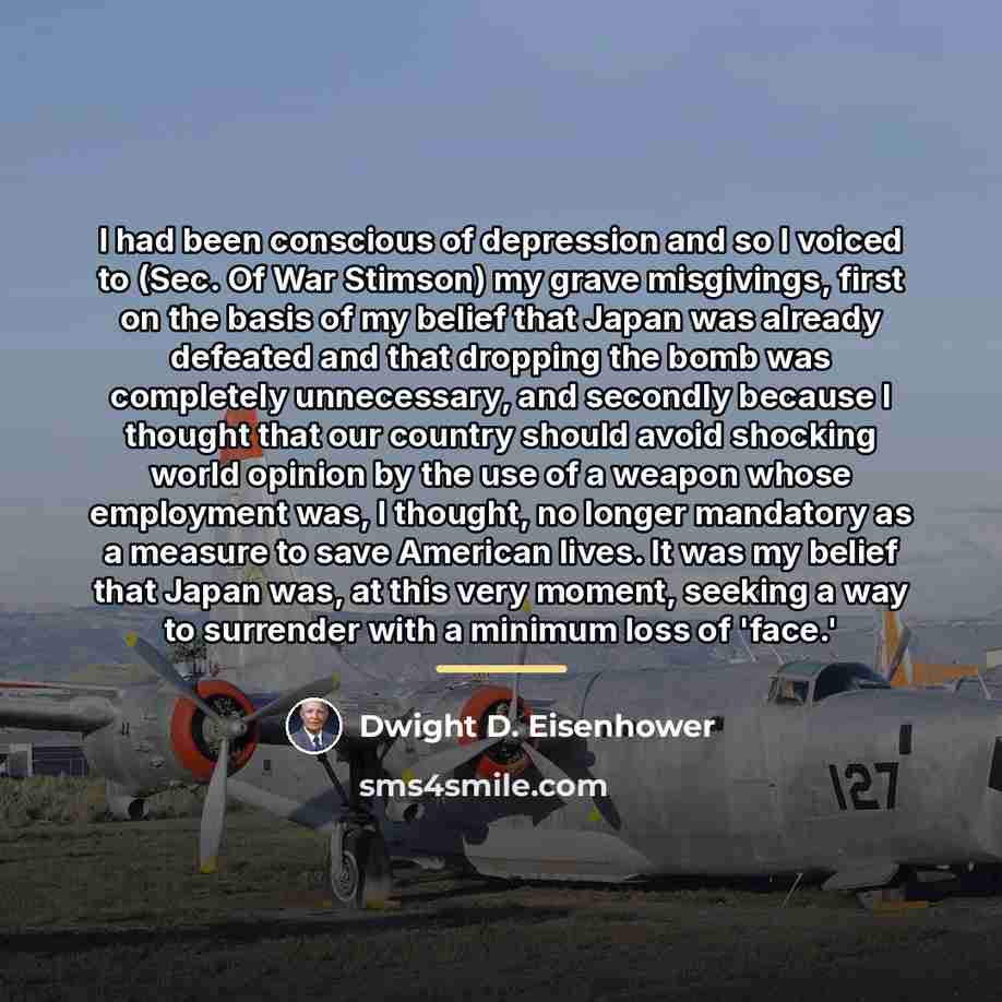 “I had been conscious of depression and so I voiced…” quote by Dwight D. Eisenhower