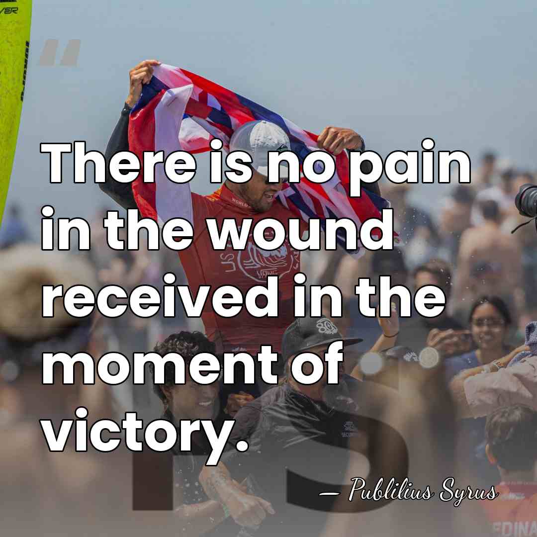 There is no pain in the wound received in the moment of&hellip; - Publilius Syrus