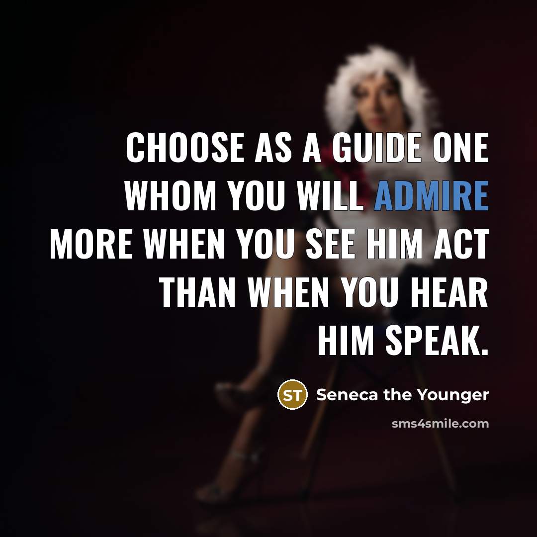“Choose as a guide one whom you will admire more…” quote by Seneca the Younger