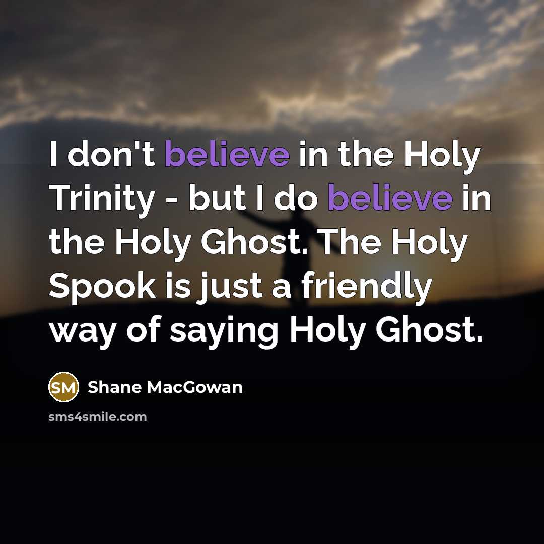 “I don't believe in the Holy Trinity - but I…” quote by Shane MacGowan