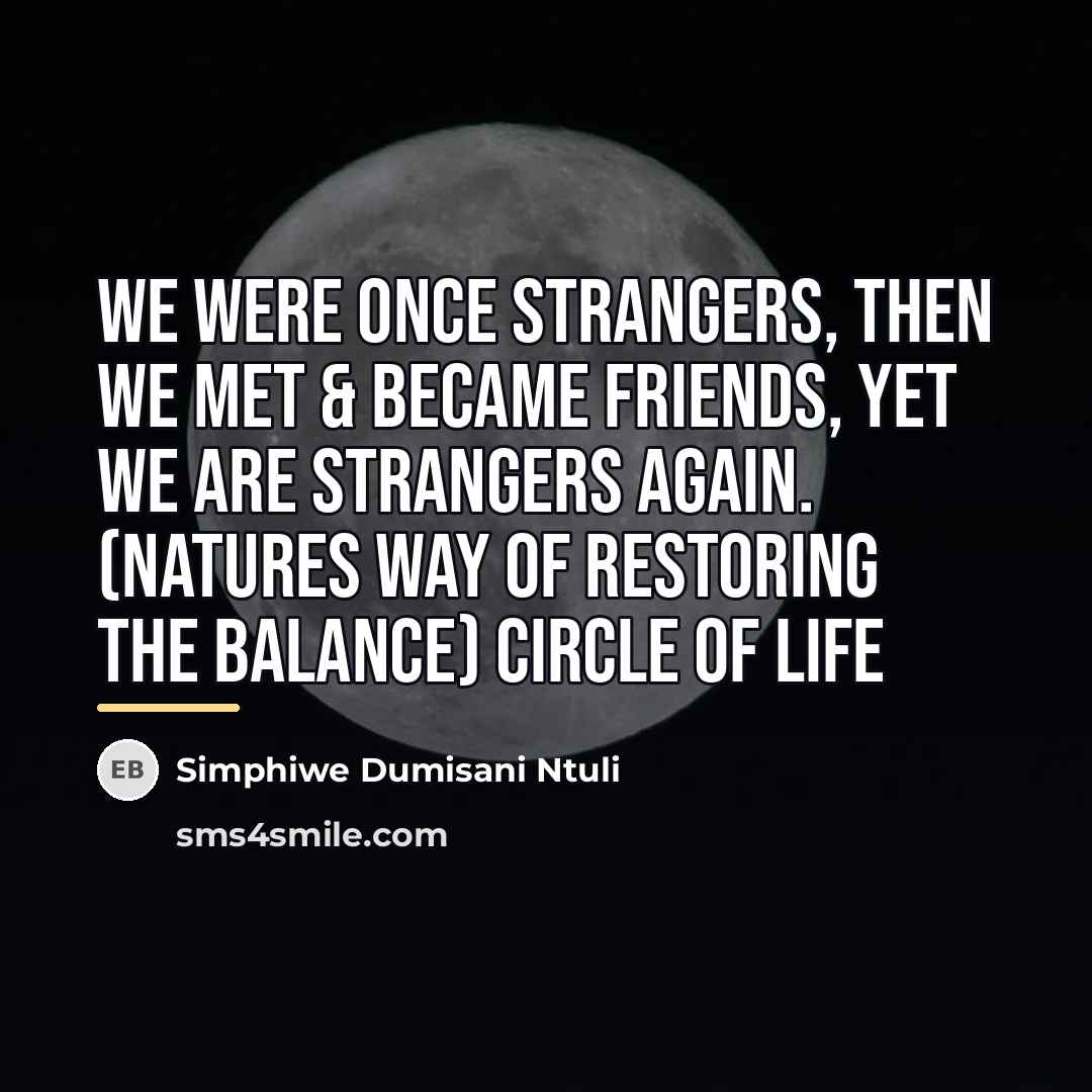 “We were once strangers, then we met & became friends,…” quote by Simphiwe Dumisani Ntuli
