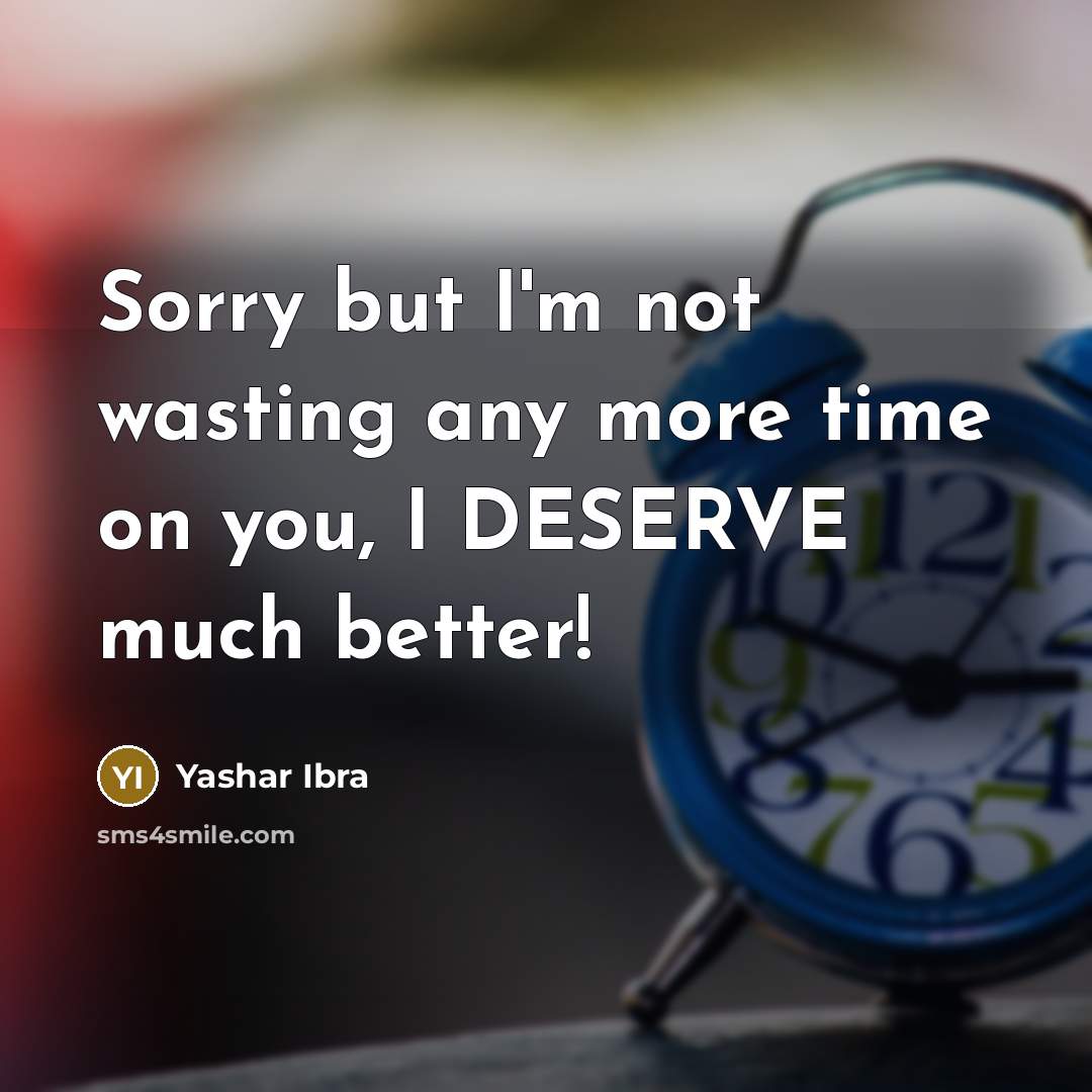 “Sorry but I'm not wasting any more time on you,…” quote by Yashar Ibra