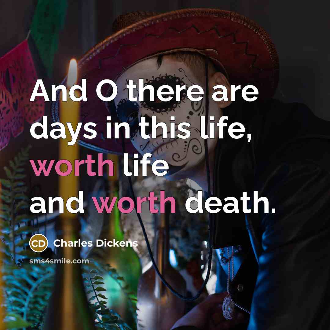“And O there are days in this life, worth life…” quote by Charles Dickens
