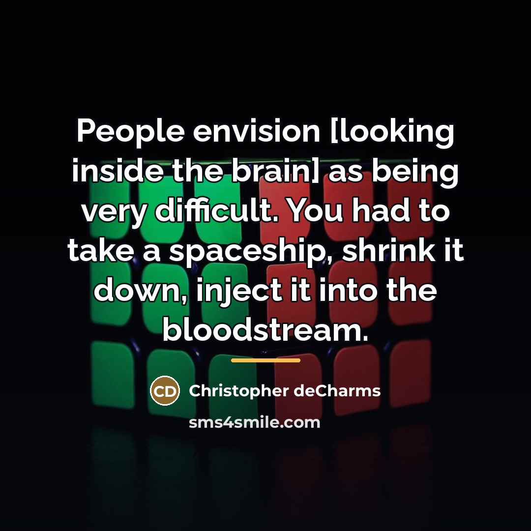 “People envision [looking inside the brain] as being very difficult.…” quote by Christopher deCharms