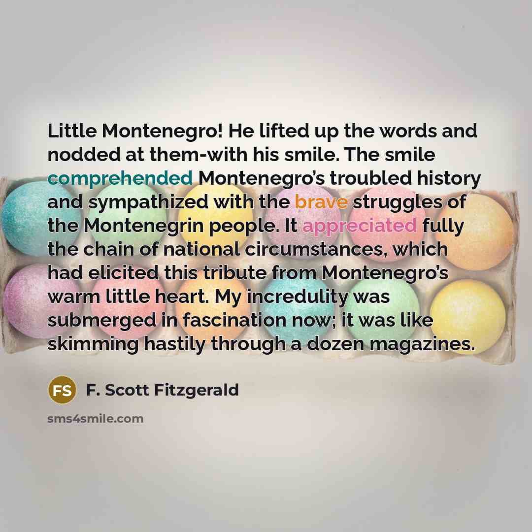 “Little Montenegro! He lifted up the words and nodded at…” quote by F. Scott Fitzgerald