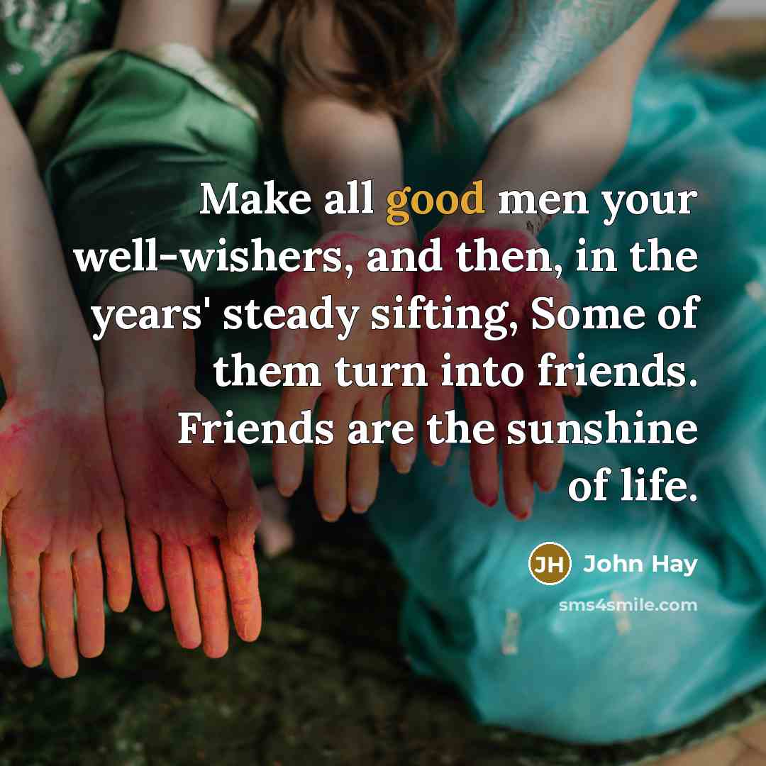 “Make all good men your well-wishers, and then, in the…” quote by John Hay