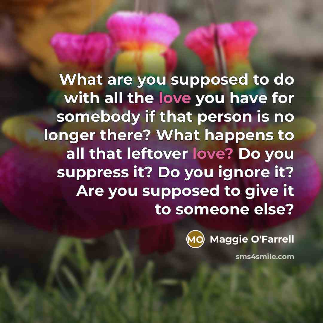 “What are you supposed to do with all the love…” quote by Maggie O'Farrell