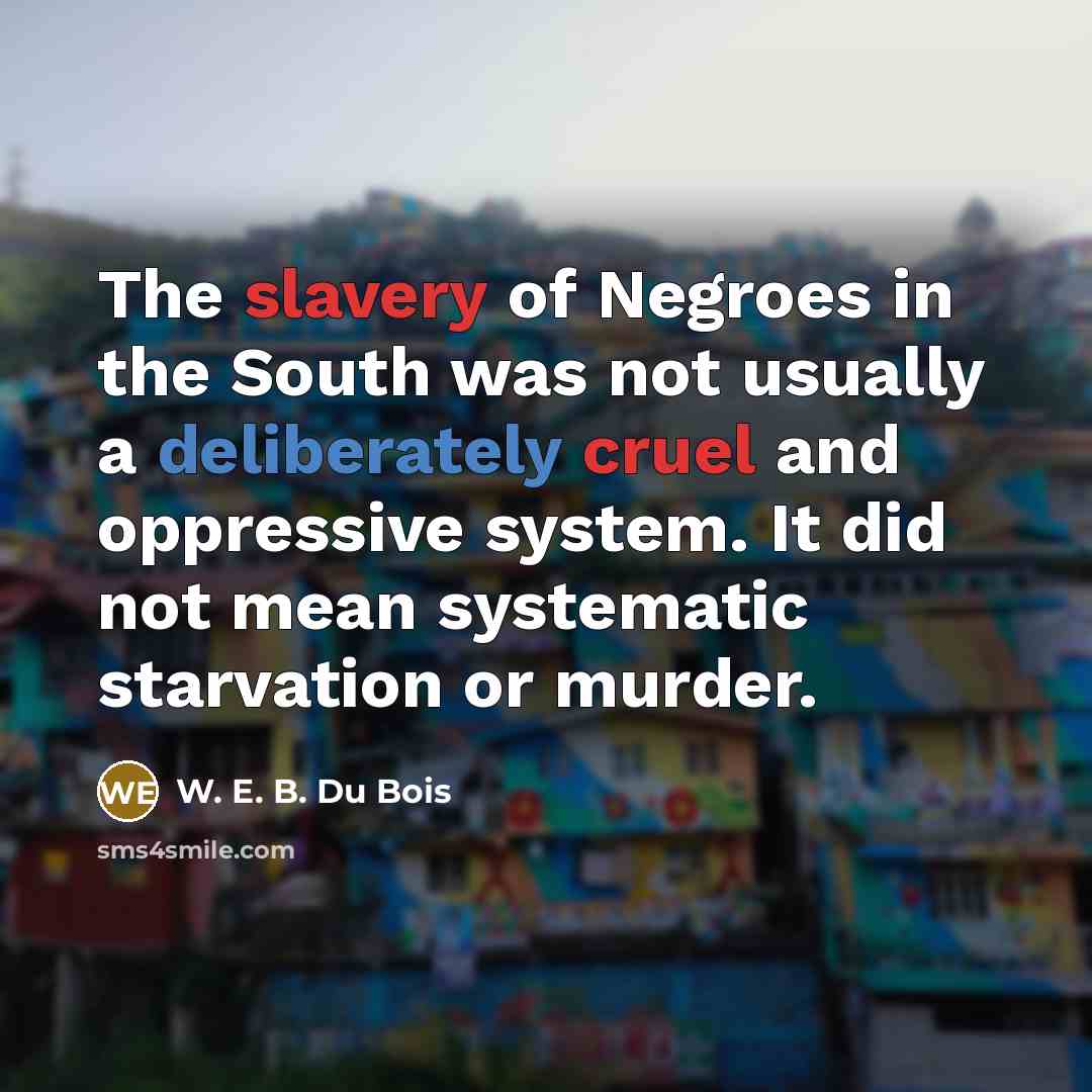 “The slavery of Negroes in the South was not usually…” quote by W. E. B. Du Bois
