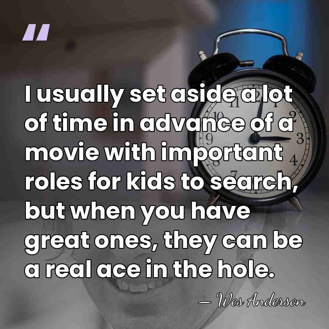 I usually set aside a lot of time in advance of a&hellip; - Wes Anderson