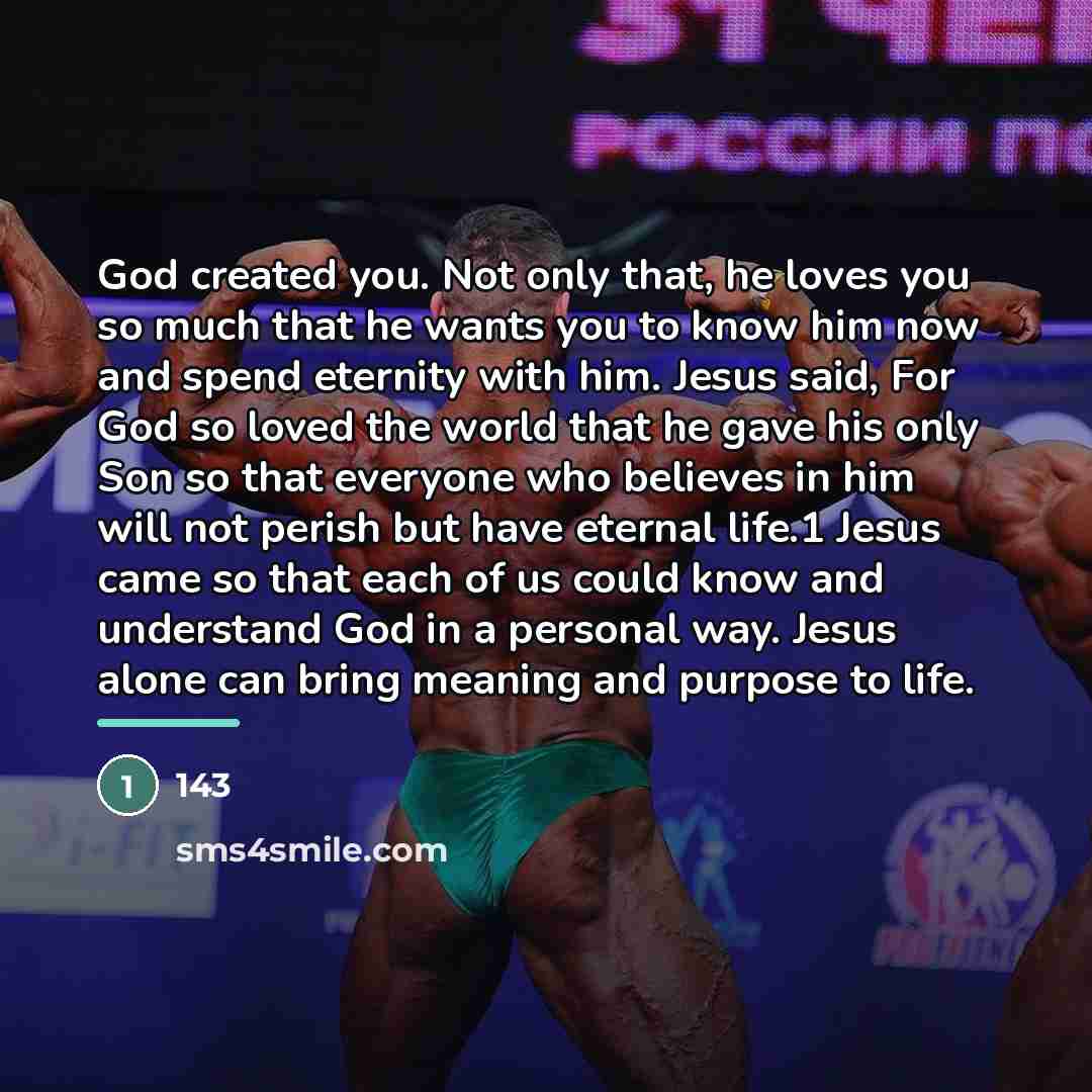 “God created you. Not only that, he loves you so…” quote by 143