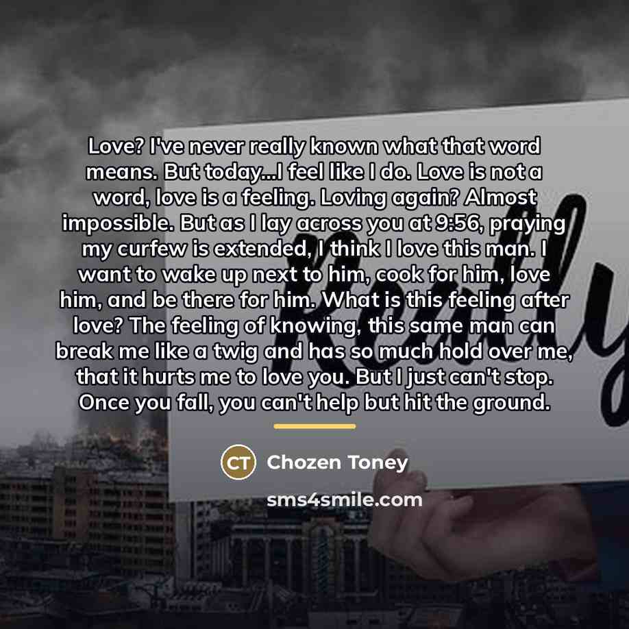 “Love? I've never really known what that word means. But…” quote by Chozen Toney