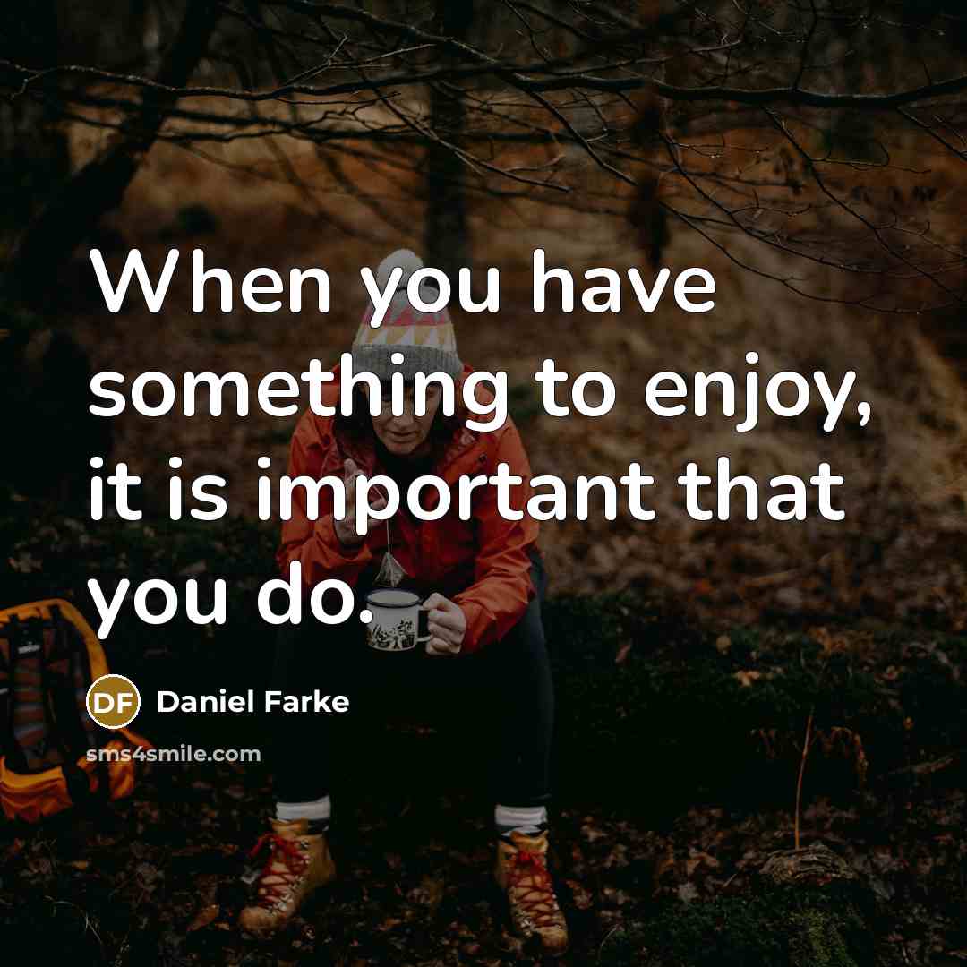 “When you have something to enjoy, it is important that…” quote by Daniel Farke