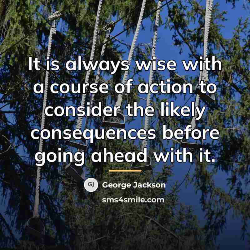 “It is always wise with a course of action to…” quote by George Jackson