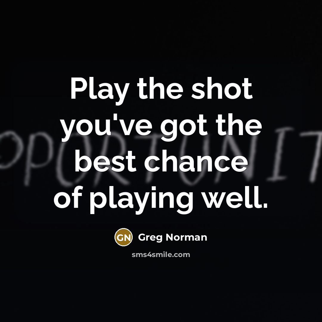 “Play the shot you've got the best chance of playing…” quote by Greg Norman