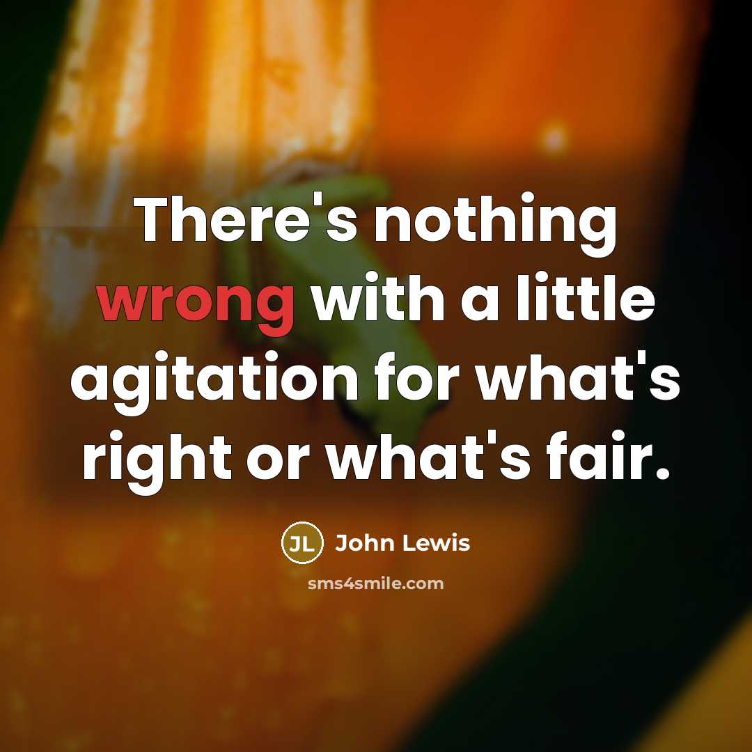 “There's nothing wrong with a little agitation for what's right or what's fair.” quote by John Lewis