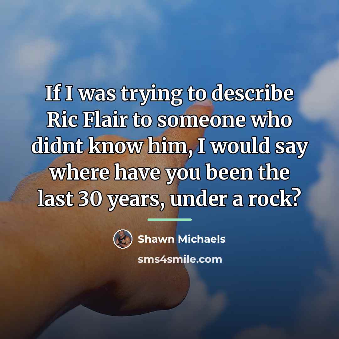 “If I was trying to describe Ric Flair to someone…” quote by Shawn Michaels