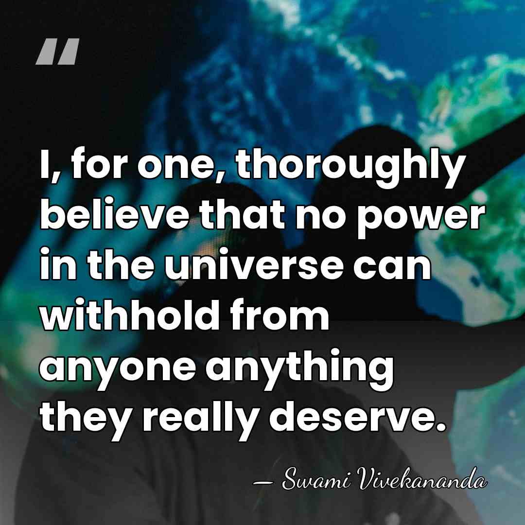 I, for one, thoroughly believe that no power in the universe can&hellip; - Swami Vivekananda