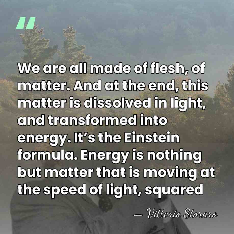 We are all made of flesh, of matter. And at the end,&hellip; - Vittorio Storaro