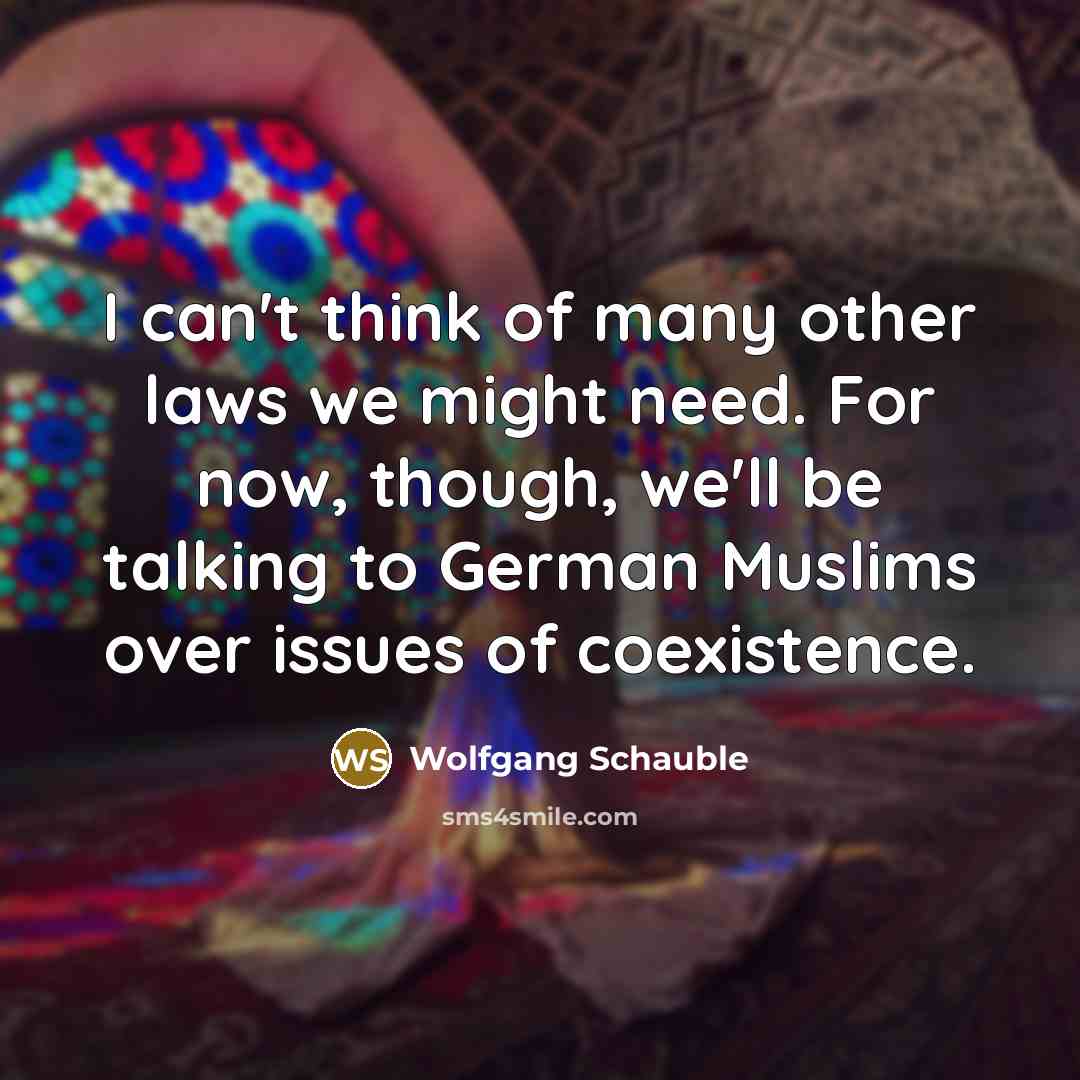 “I can't think of many other laws we might need.…” quote by Wolfgang Schauble