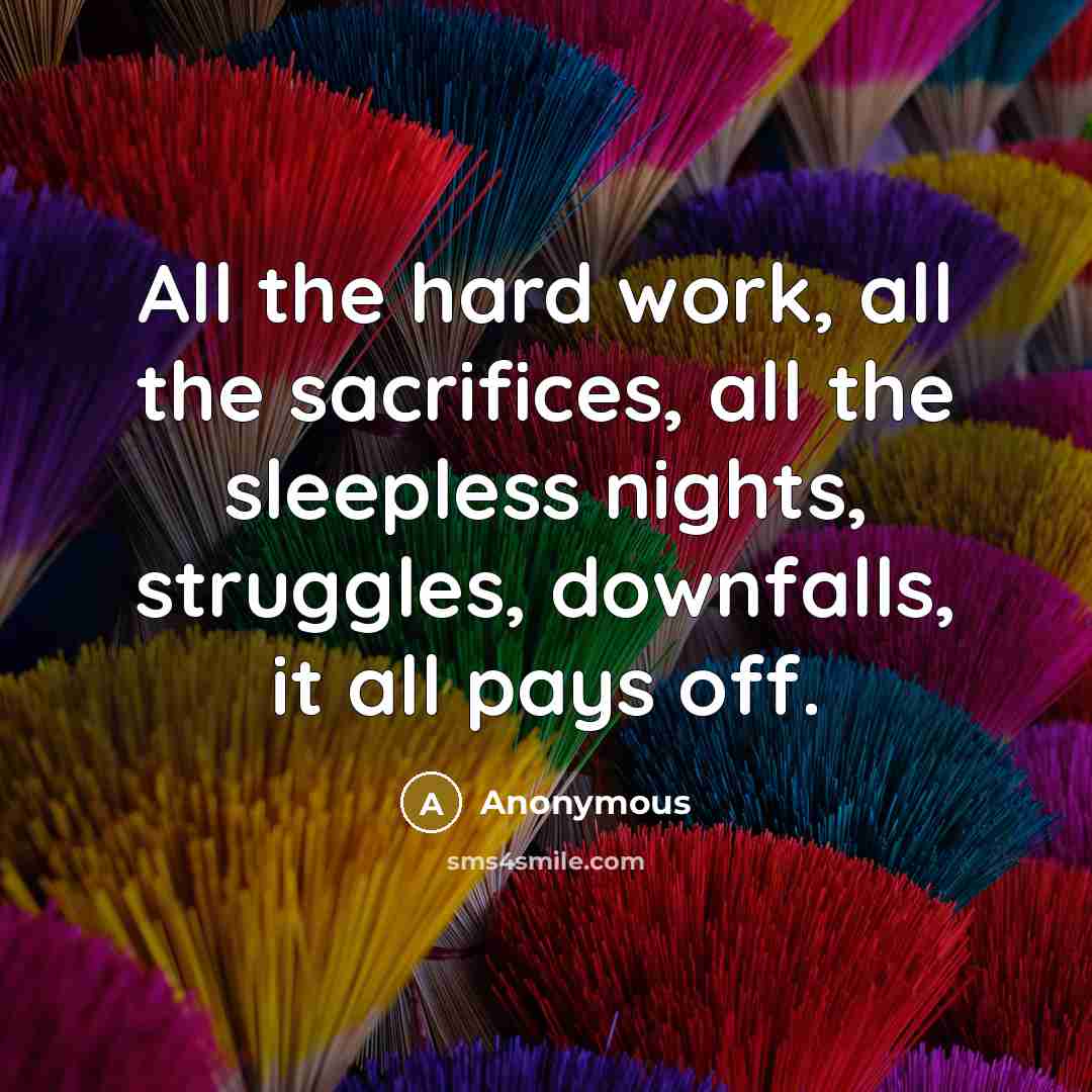 “All the hard work, all the sacrifices, all the sleepless…” quote by Anonymous