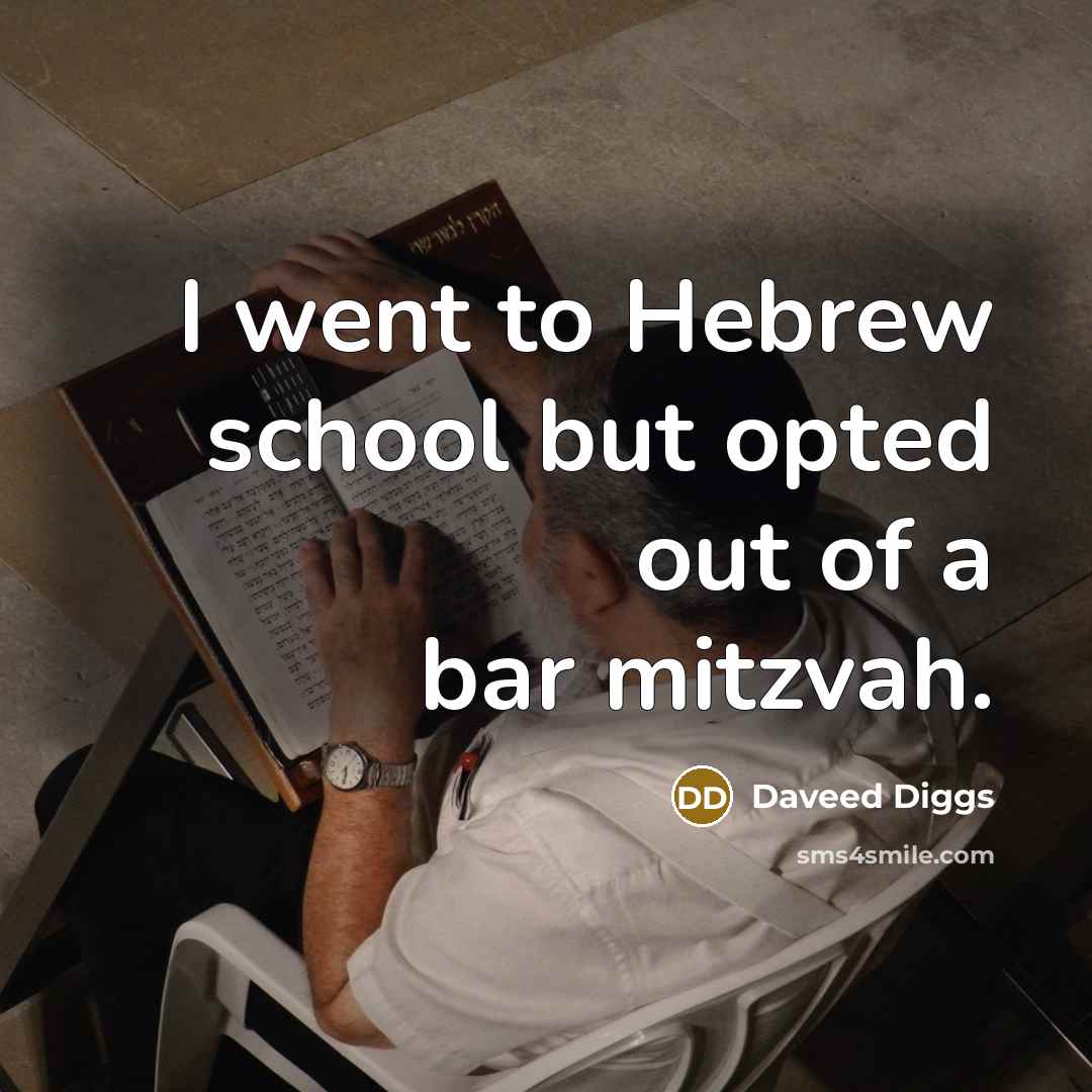 “I went to Hebrew school but opted out of a…” quote by Daveed Diggs