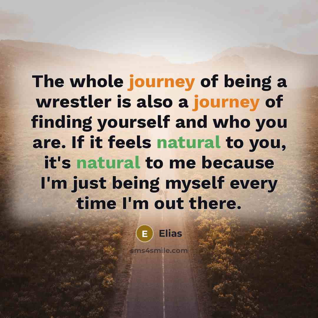 “The whole journey of being a wrestler is also a…” quote by Elias