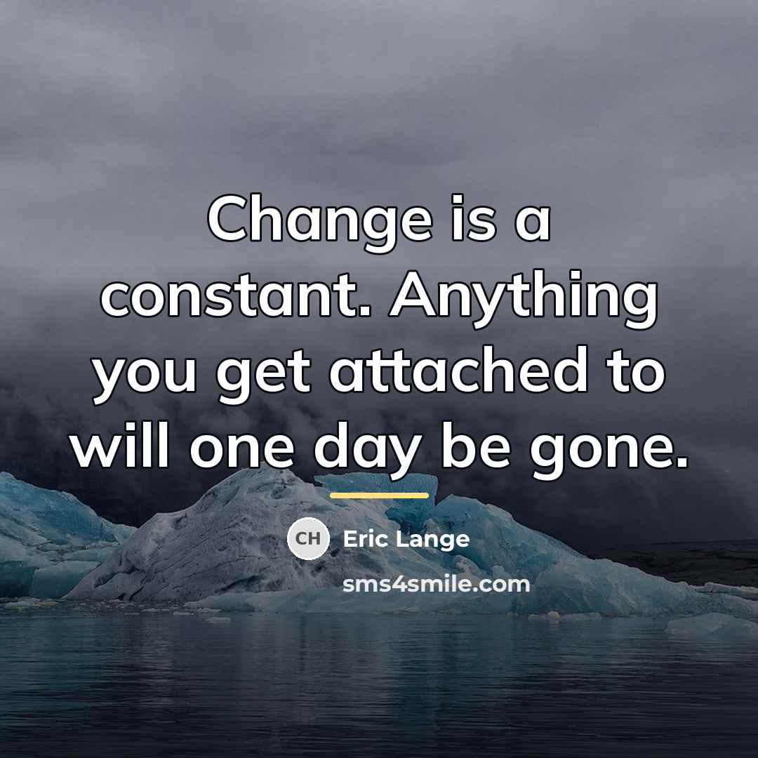 “Change is a constant. Anything you get attached to will…” quote by Eric Lange