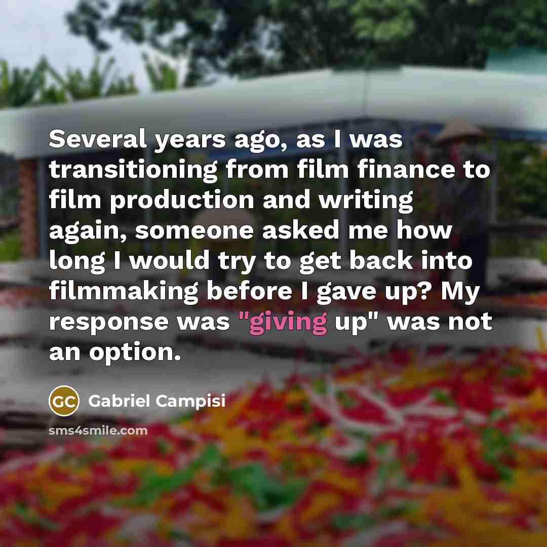 “Several years ago, as I was transitioning from film finance…” quote by Gabriel Campisi