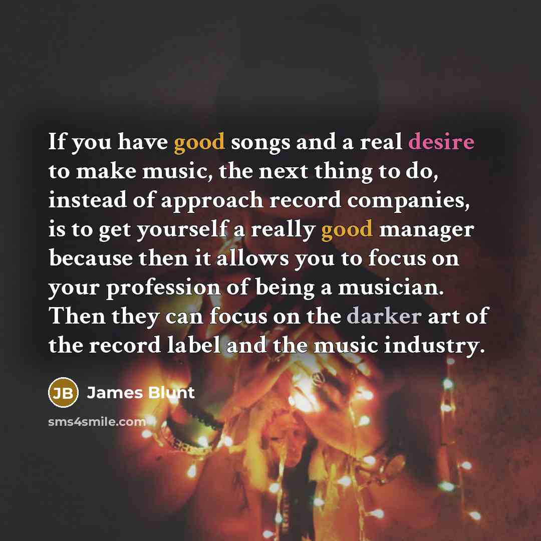 “If you have good songs and a real desire to…” quote by James Blunt