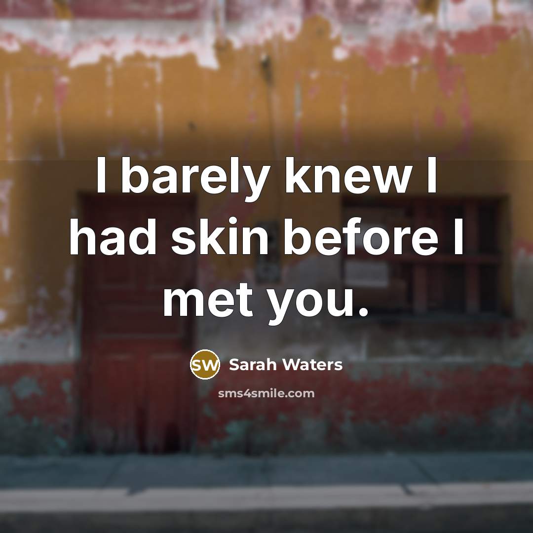 “I barely knew I had skin before I met you.…” quote by Sarah Waters