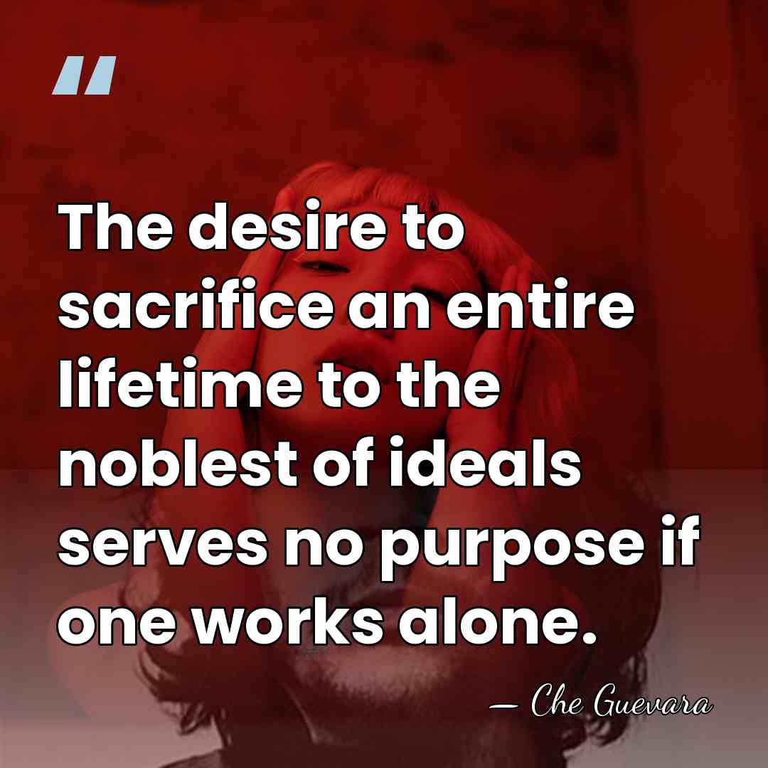 The desire to sacrifice an entire lifetime to the noblest of ideals&hellip; - Che Guevara