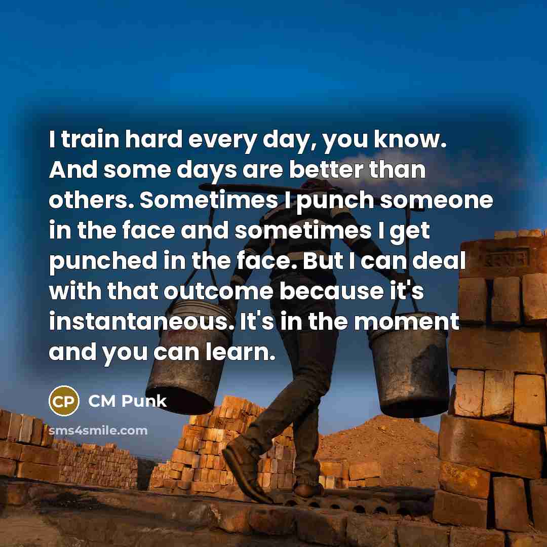 “I train hard every day, you know. And some days…” quote by CM Punk