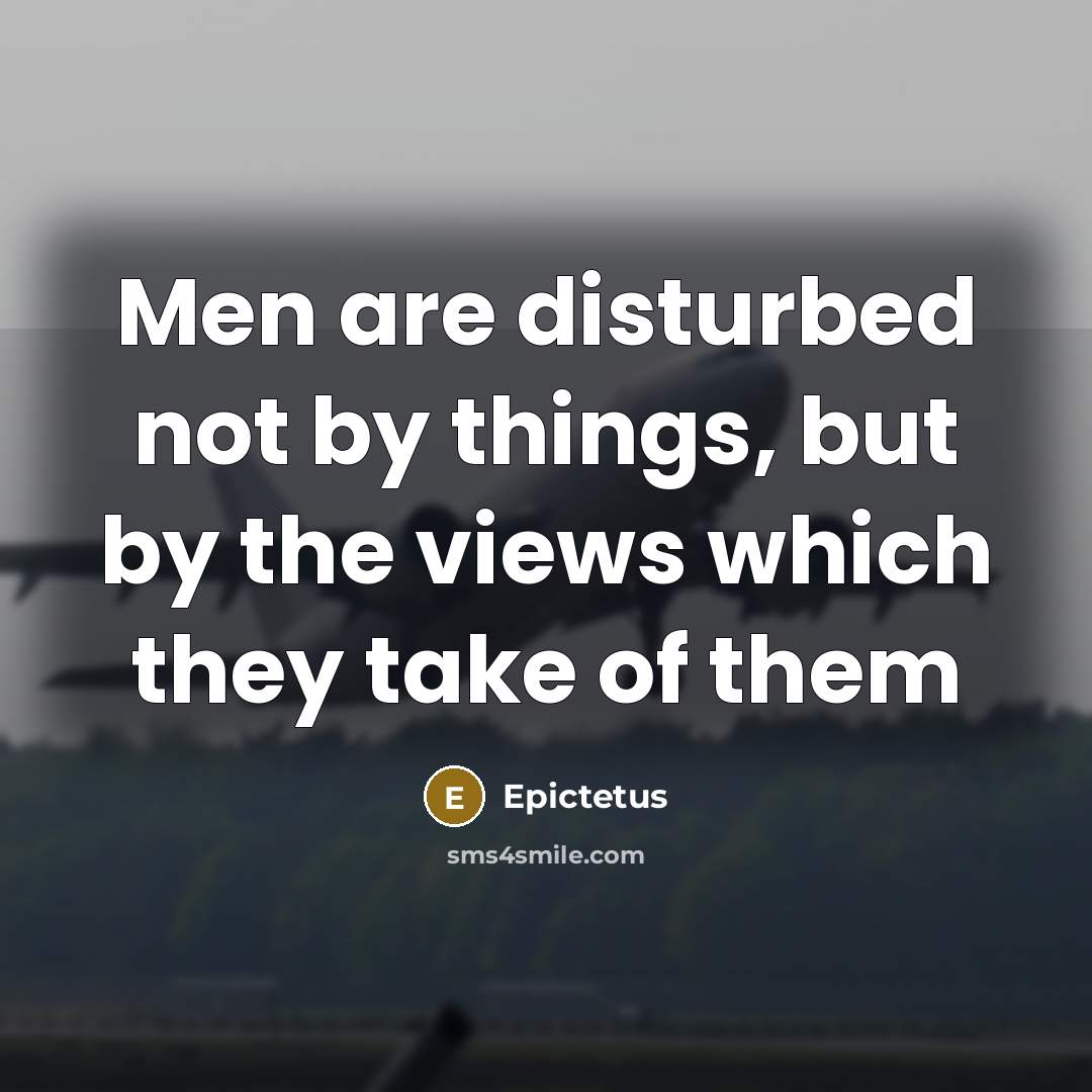 “Men are disturbed not by things, but by the views which they take of them” quote by Epictetus