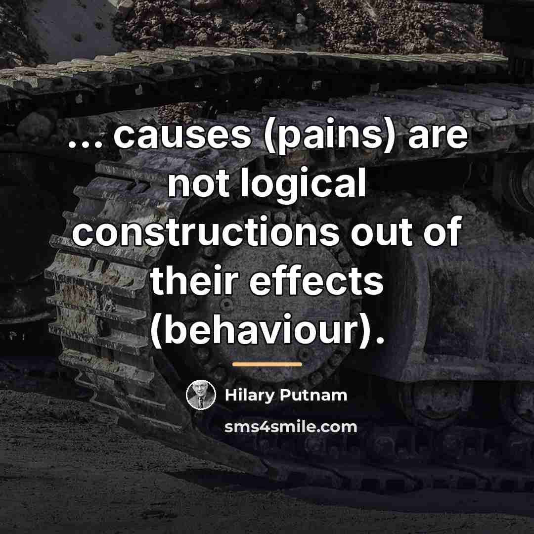 “... causes (pains) are not logical constructions out of their…” quote by Hilary Putnam