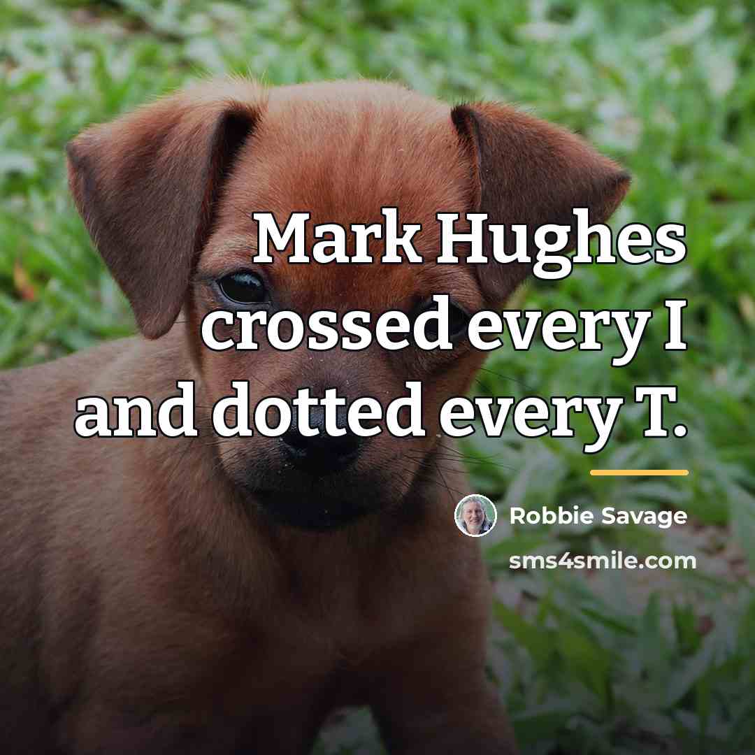 “Mark Hughes crossed every I and dotted every T.…” quote by Robbie Savage