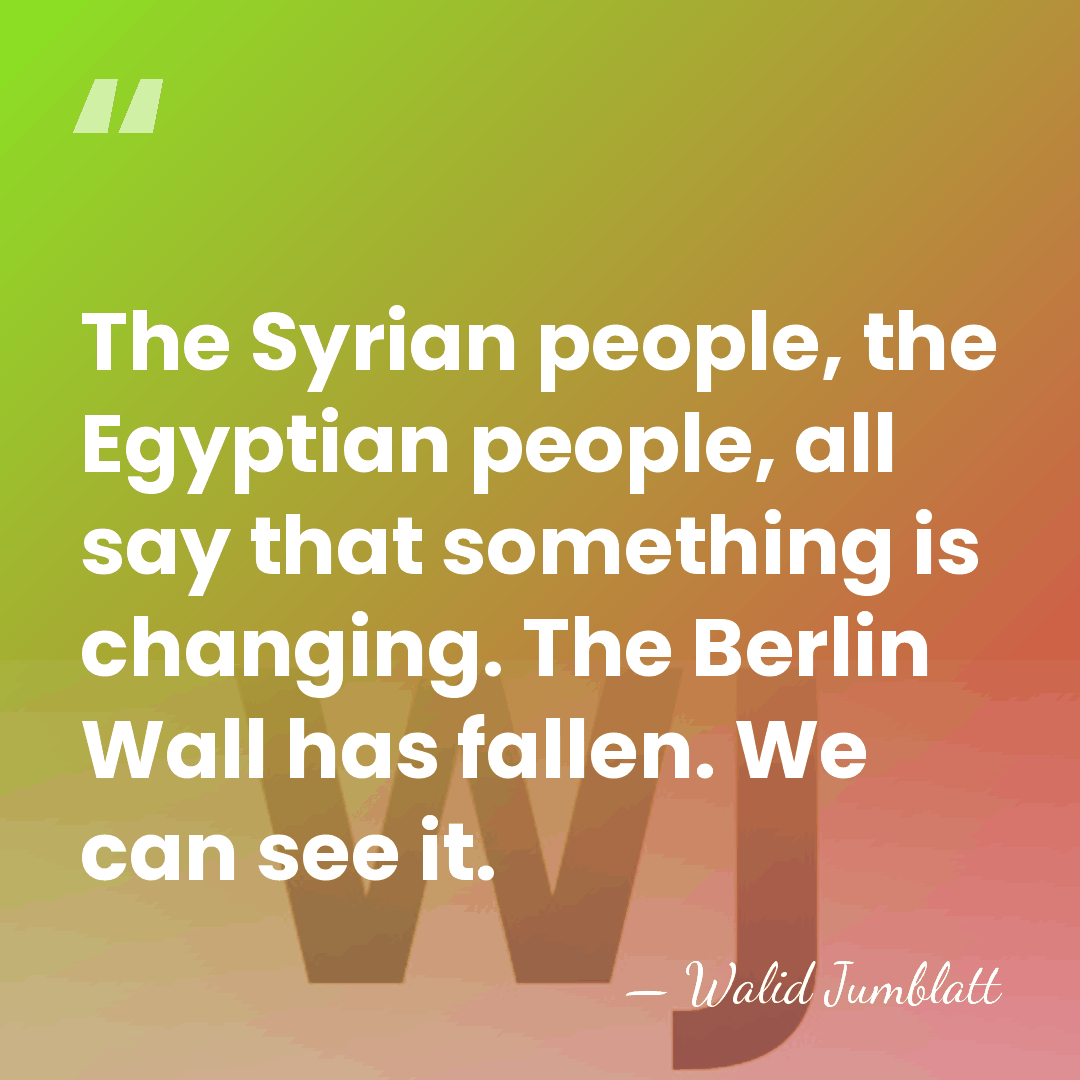 The Syrian people, the Egyptian people, all say that something is changing.&hellip; - Walid Jumblatt