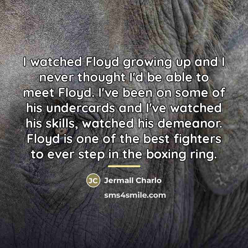 “I watched Floyd growing up and I never thought I'd…” quote by Jermall Charlo
