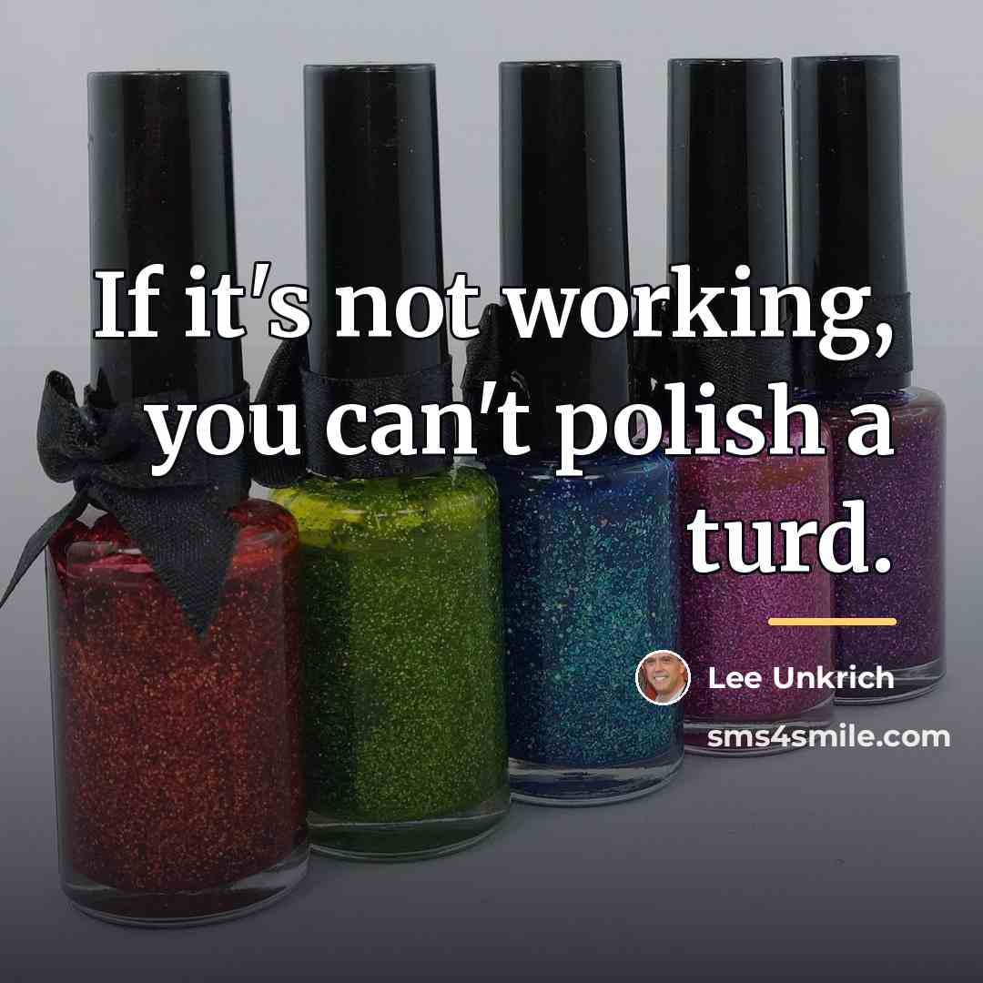 “If it's not working, you can't polish a turd.…” quote by Lee Unkrich