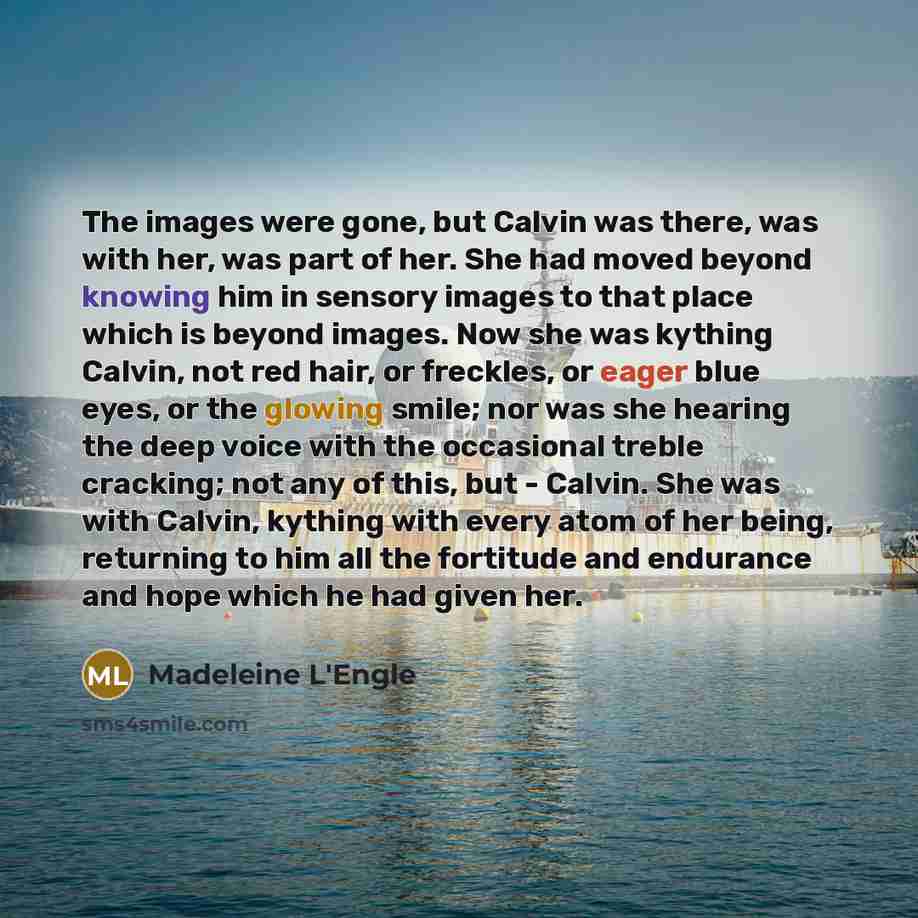 “The images were gone, but Calvin was there, was with…” quote by Madeleine L'Engle