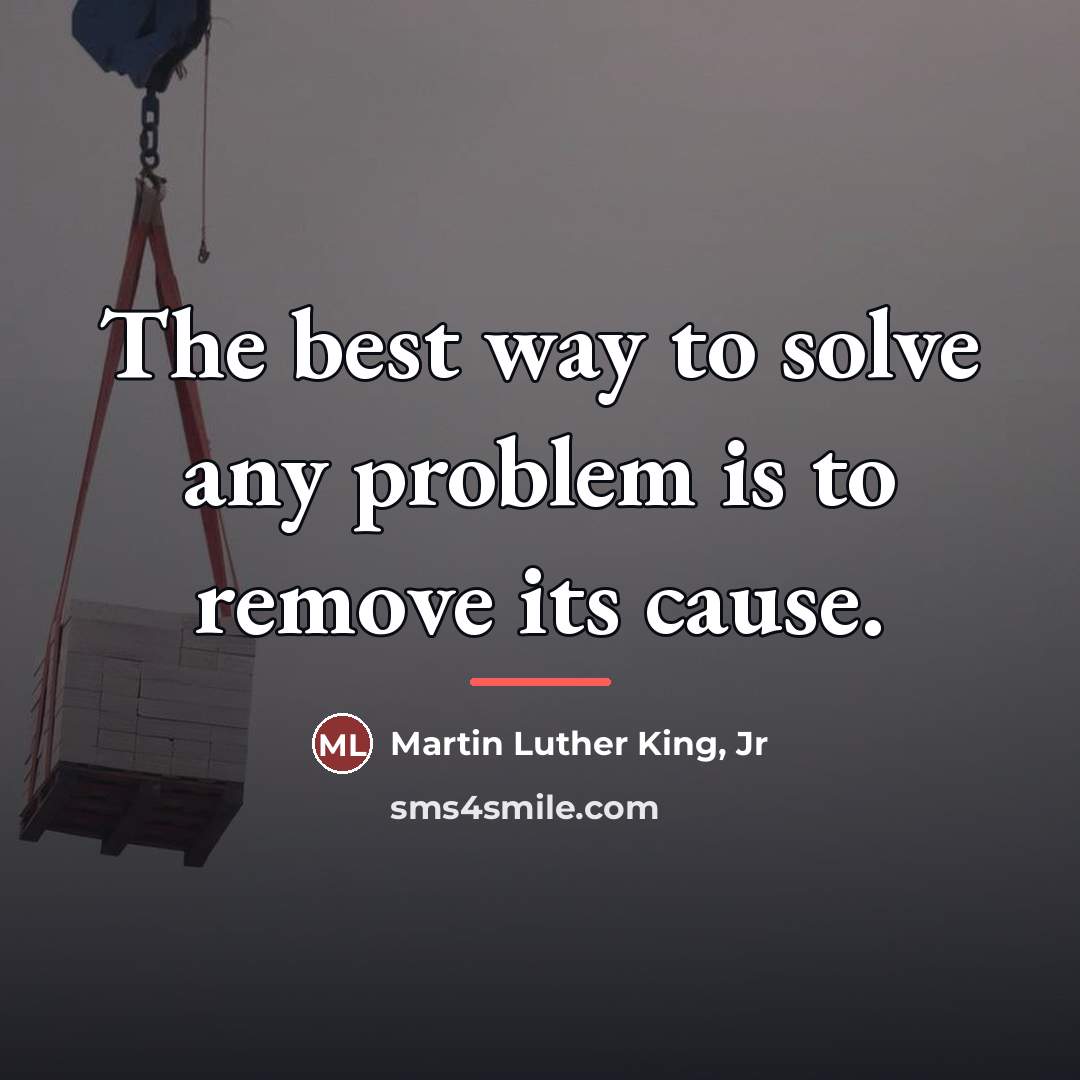 “The best way to solve any problem is to remove…” quote by Martin Luther King, Jr