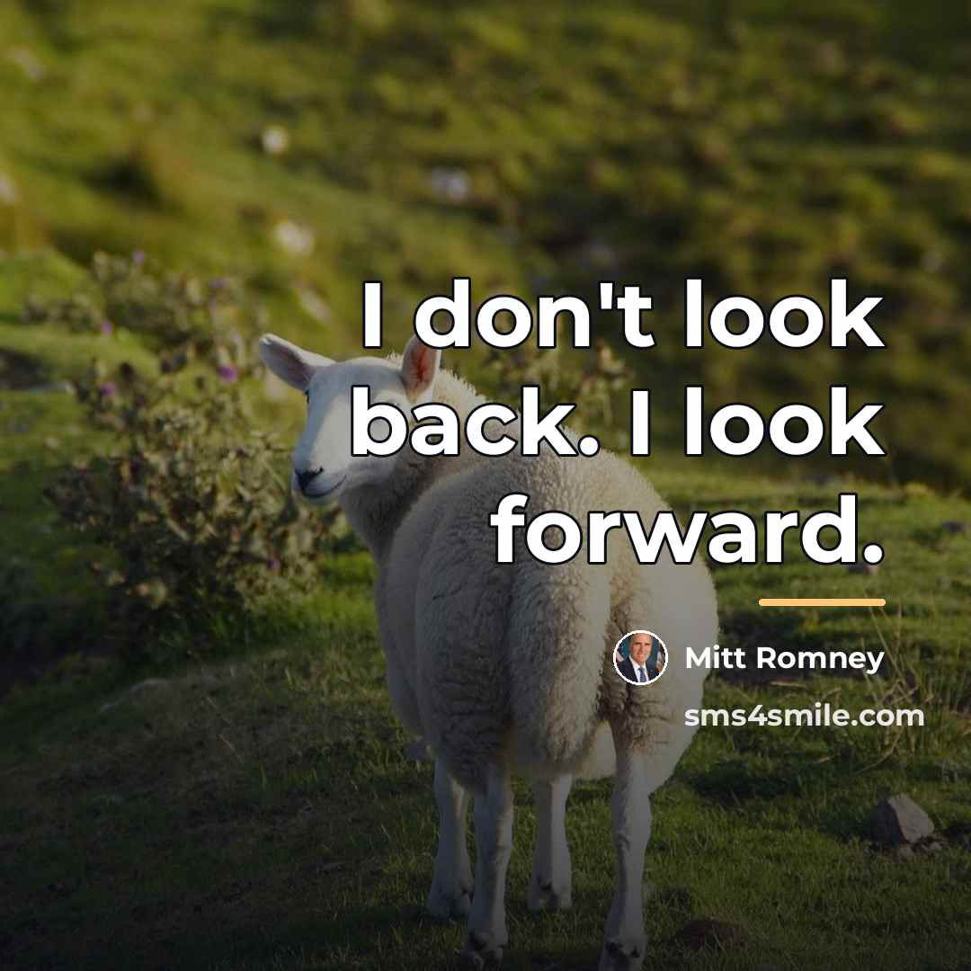 “I don't look back. I look forward.…” quote by Mitt Romney