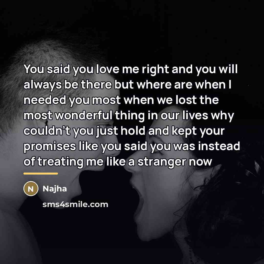 “You said you love me right and you will always…” quote by Najha