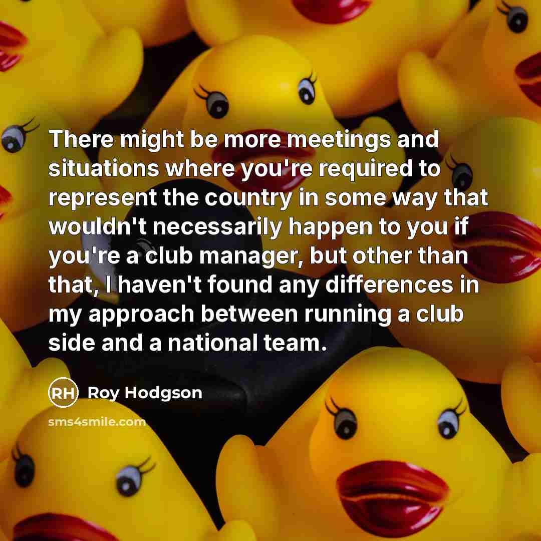 “There might be more meetings and situations where you're required…” quote by Roy Hodgson