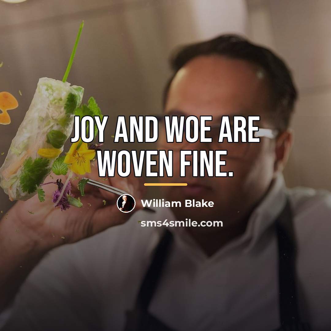 “Joy and woe are woven fine.…” quote by William Blake