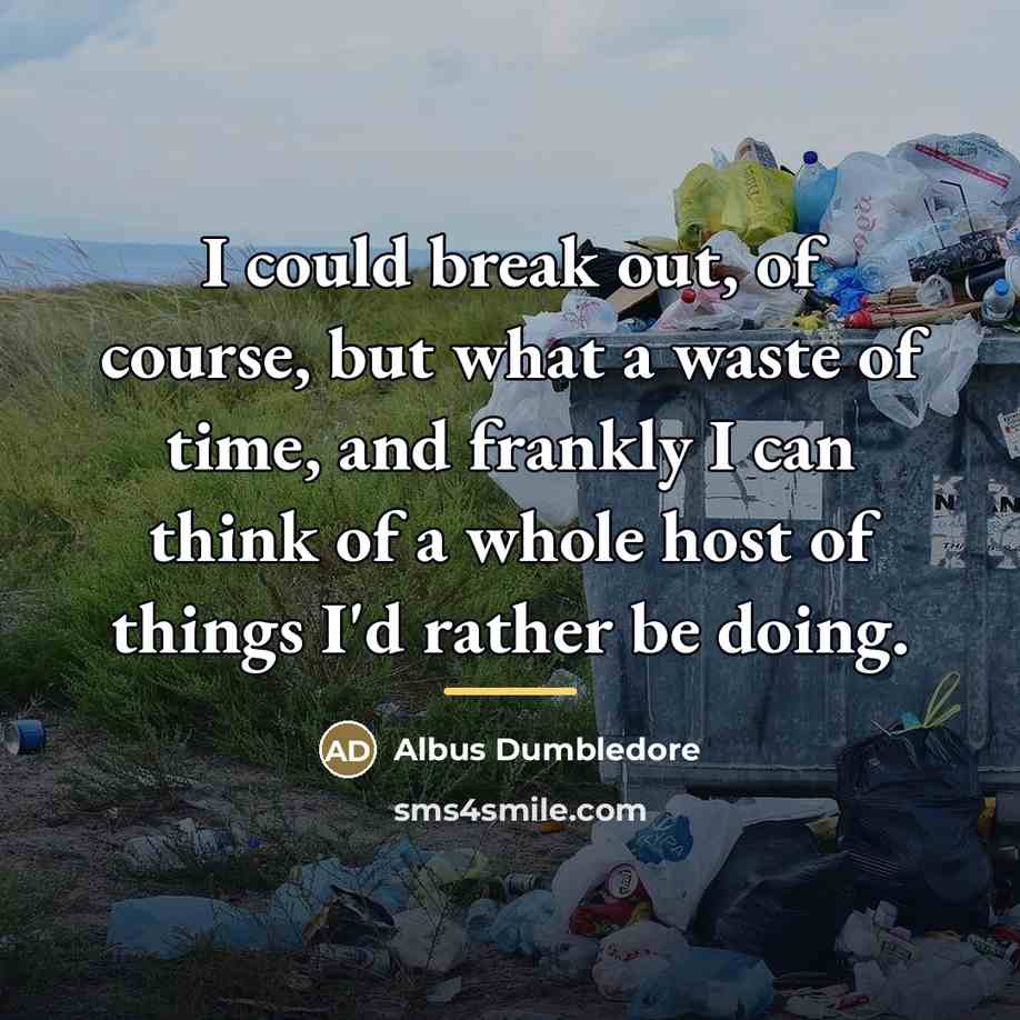 “I could break out, of course, but what a waste…” quote by Albus Dumbledore