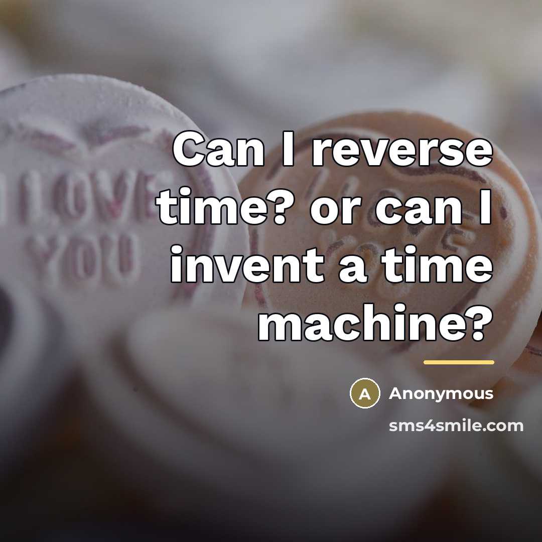 “Can I reverse time? or can I invent a time…” quote by Anonymous